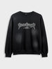 Men's Black Relaxed Fit Graphic Printed Casual Sweatshirt