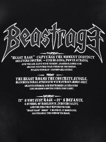 Men's Black Relaxed Fit Graphic Printed Casual Sweatshirt