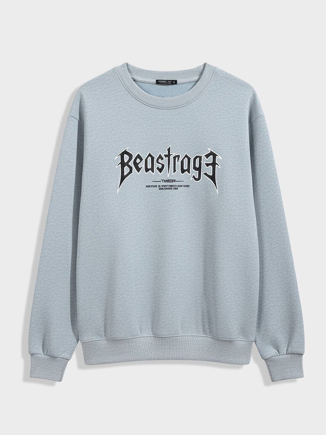 Men's Blue Relaxed Fit Graphic Printed Casual Sweatshirt