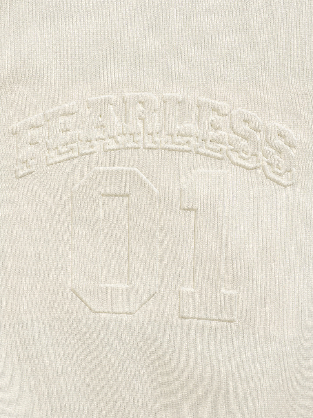 Men's Cream Relaxed Fit Embroided Casual Sweatshirt