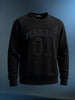 Men's Black Relaxed Fit Embroided Casual Sweatshirt