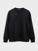 Men's Black Relaxed Fit Embroided Casual Sweatshirt