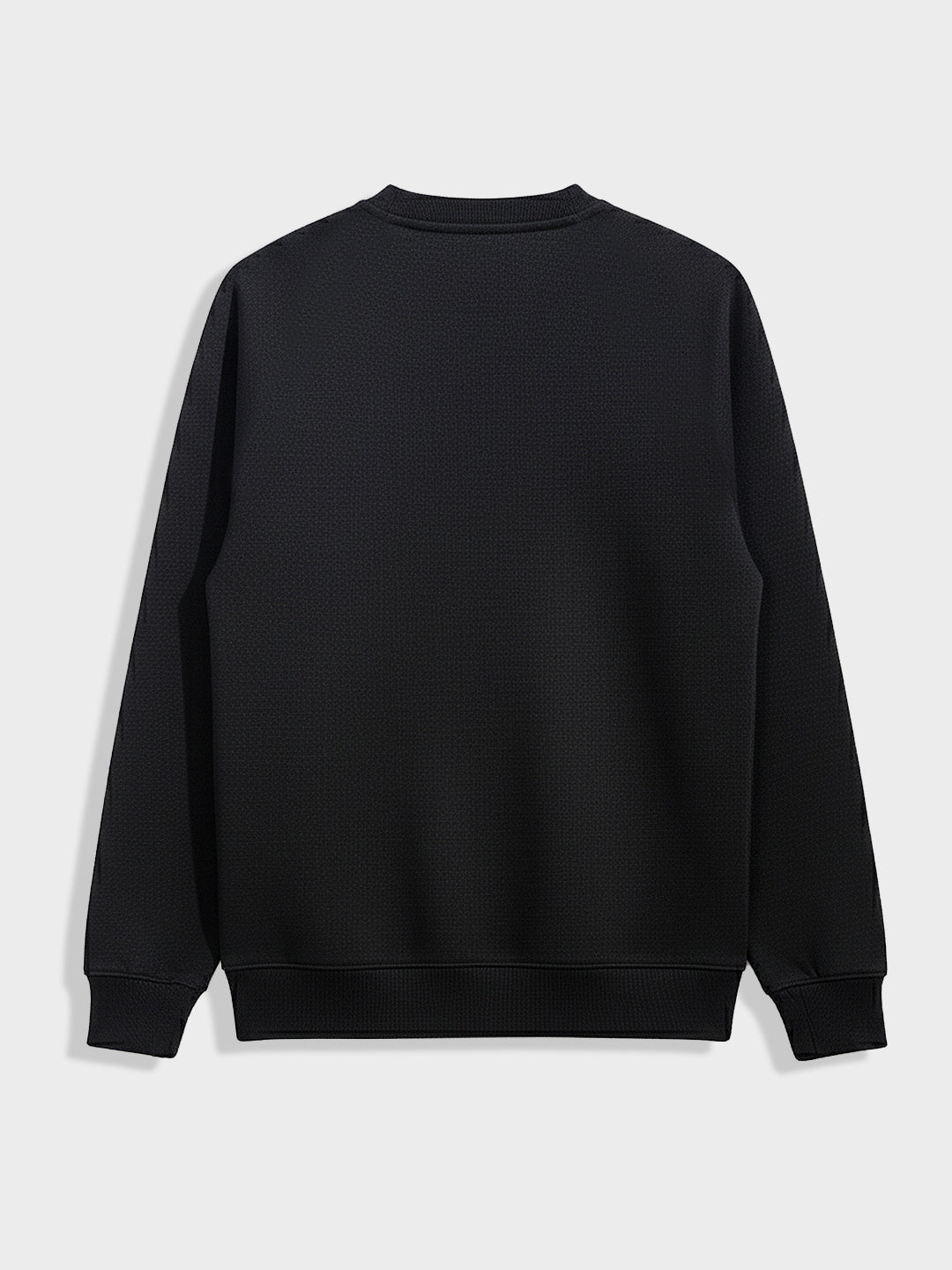 Men's Black Relaxed Fit Embroided Casual Sweatshirt