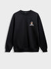 Men's Black Relaxed Fit Embroided Casual Sweatshirt