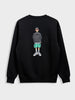 Men's Black Relaxed Fit Embroided Casual Sweatshirt