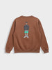 Men's Brown Relaxed Fit Embroided Casual Sweatshirt