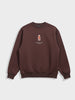 Men's Brown Relaxed Fit Embroided Casual Sweatshirt