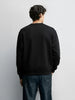 Men's Black Relaxed Fit Embroided Casual Sweatshirt