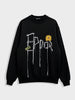 Men's Black Relaxed Fit Embroided Casual Sweatshirt