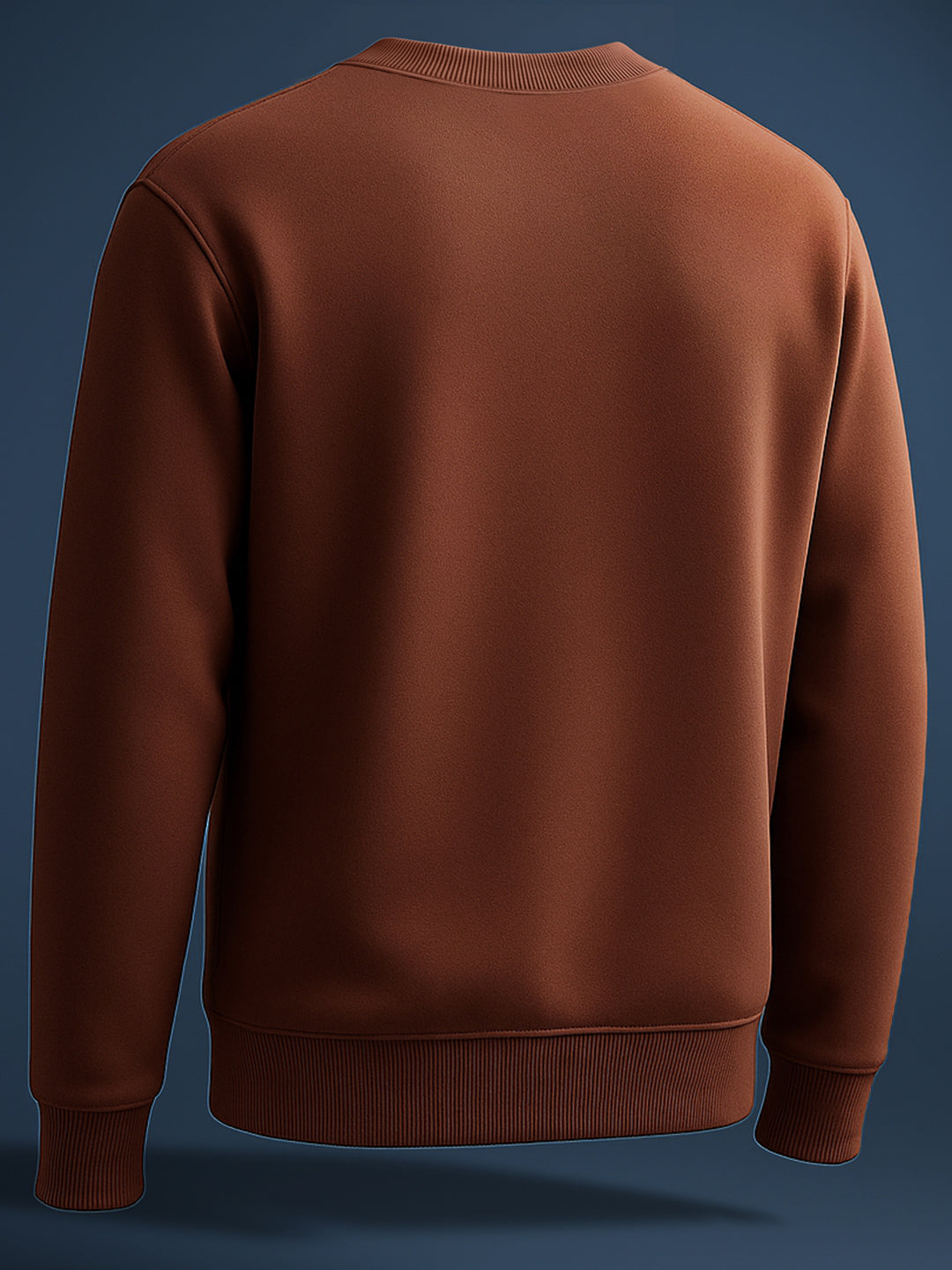 Men's Brown Relaxed Fit Embroided Casual Sweatshirt