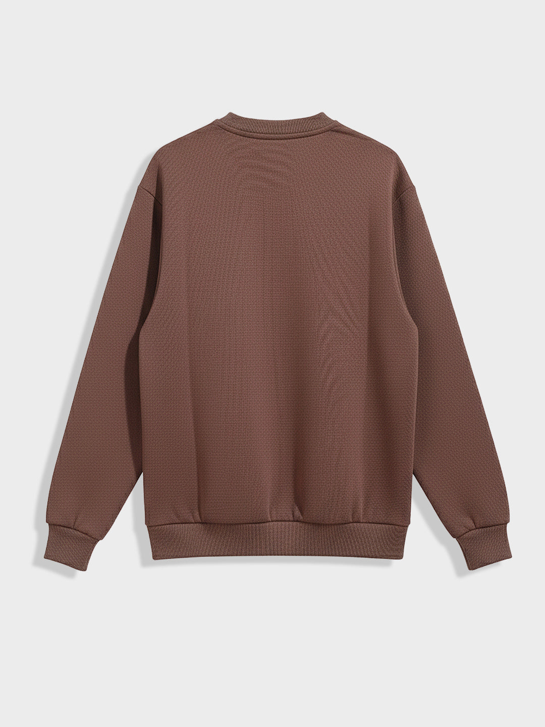 Men's Brown Relaxed Fit Embroided Casual Sweatshirt