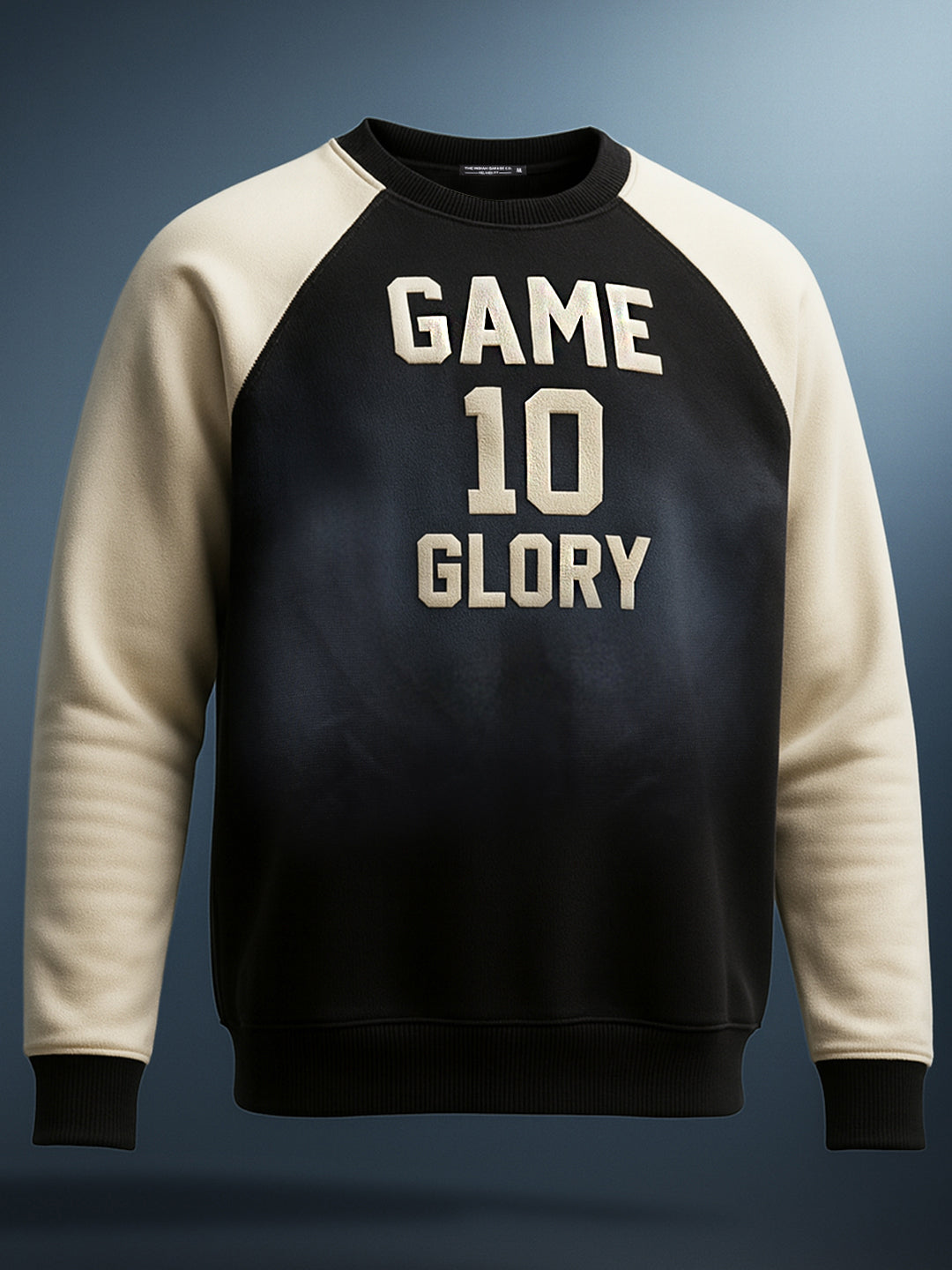 Men's Black Relaxed Fit Embroided Casual Sweatshirt