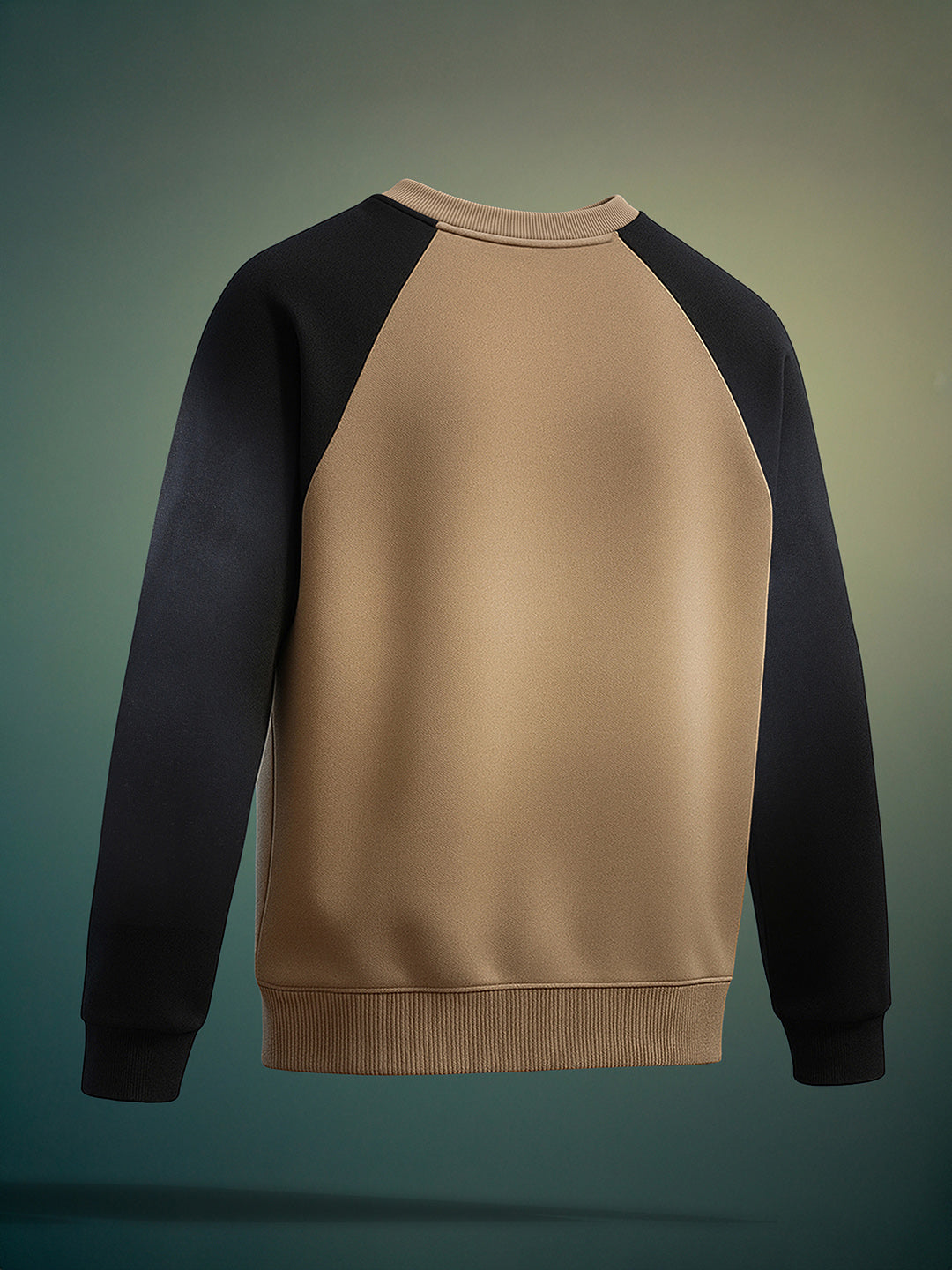 Men's Beige Relaxed Fit Embroided Casual Sweatshirt