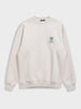 Men's Cream Relaxed Fit Graphic Printed Casual Sweatshirt