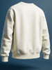 Men's Cream Relaxed Fit Graphic Printed Casual Sweatshirt