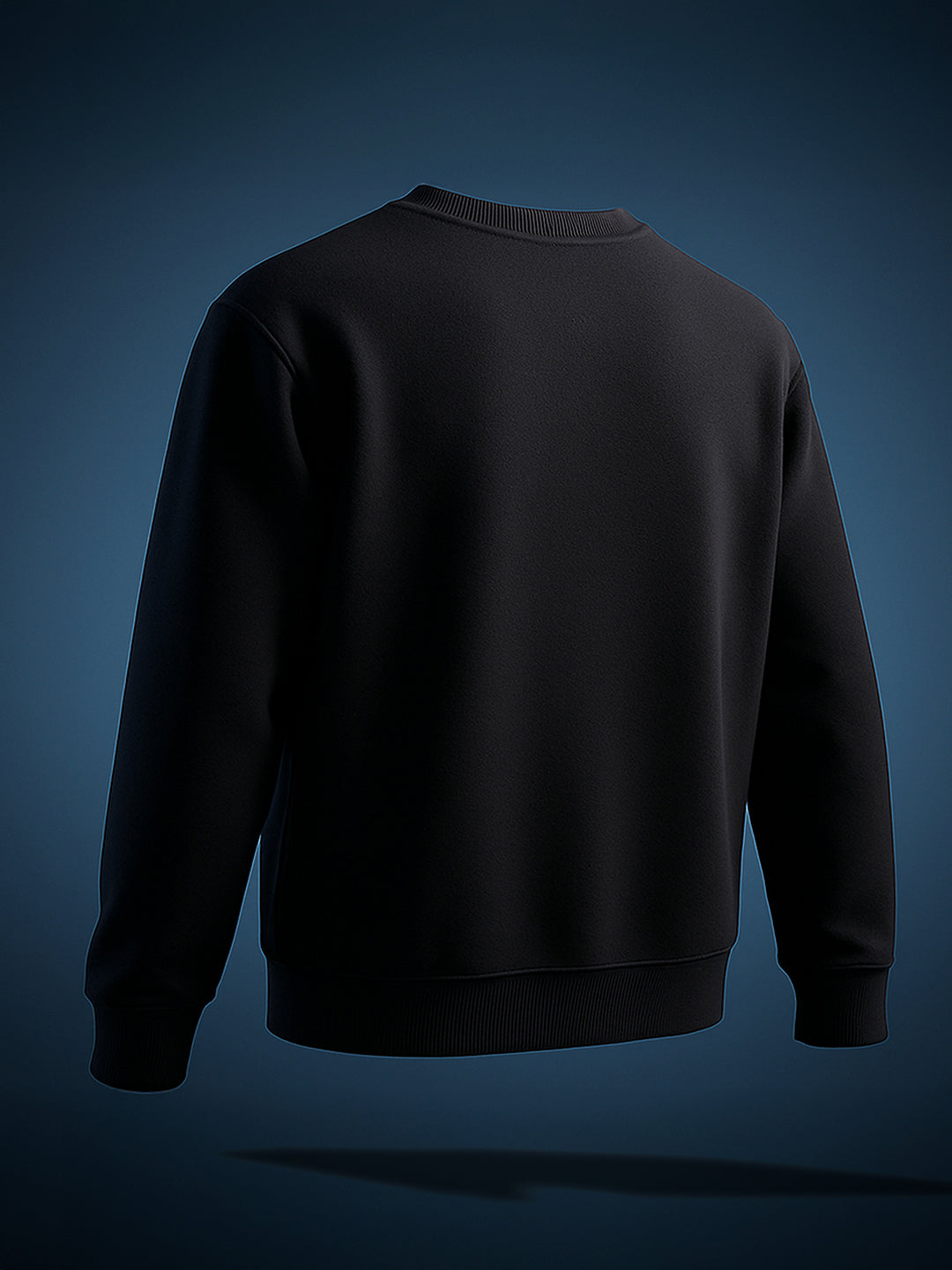 Men's Black Relaxed Fit Embroided Casual Sweatshirt