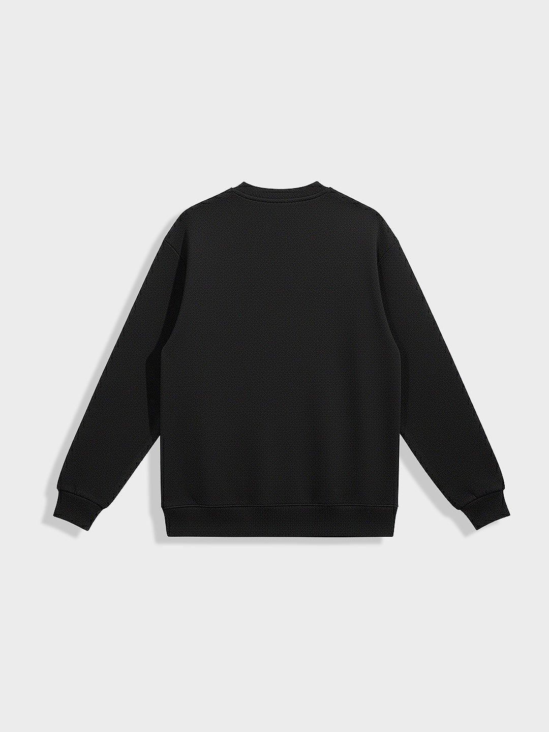 Men's Black Relaxed Fit Embroided Casual Sweatshirt