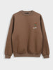 Men's Brown Relaxed Fit Graphic Printed Casual Sweatshirt