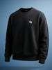 Men's Black Relaxed Fit Embroided Casual Sweatshirt