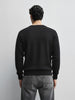 Men's Black Relaxed Fit Embroided Casual Sweatshirt