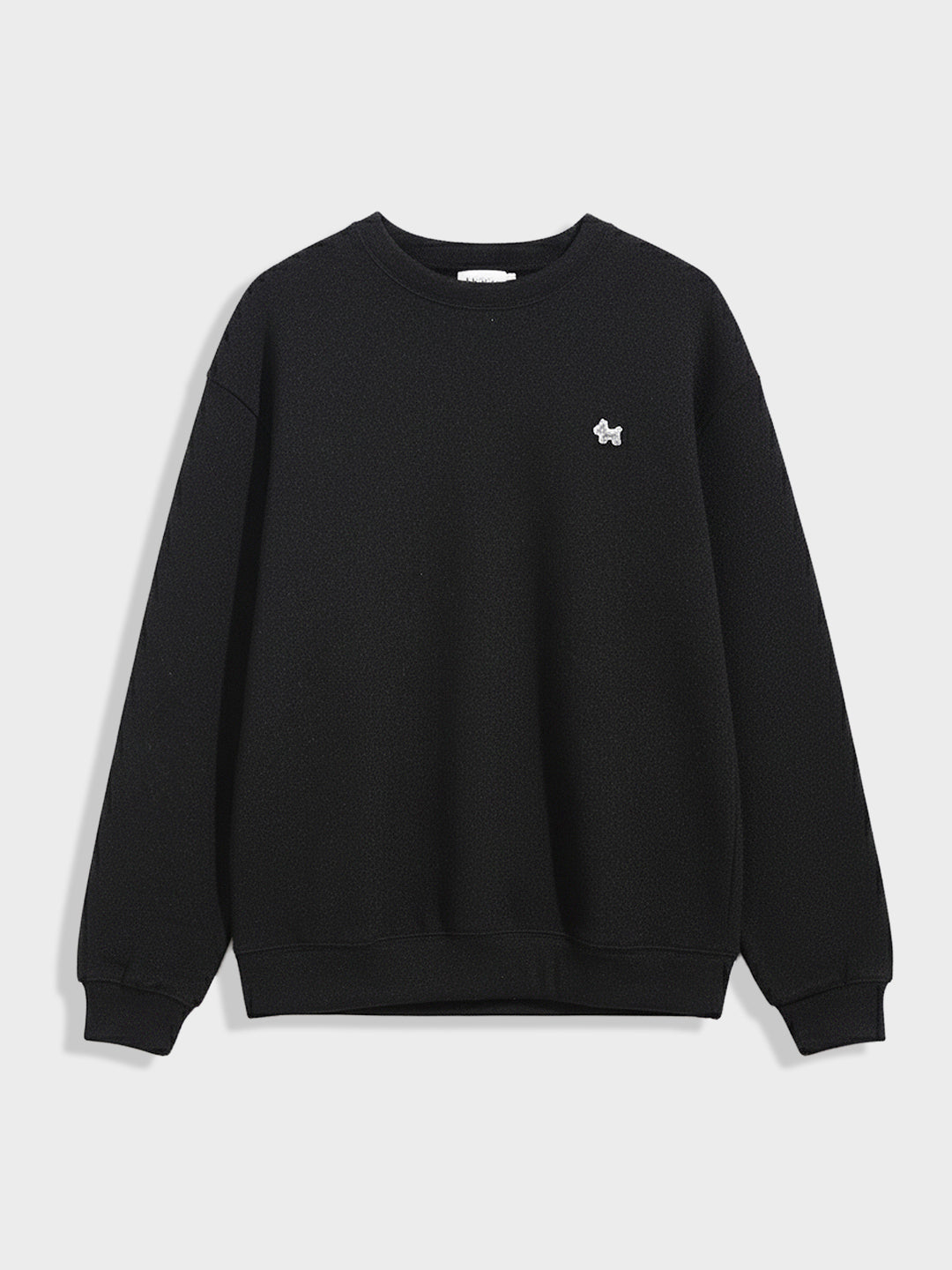 Men's Black Relaxed Fit Embroided Casual Sweatshirt