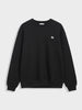 Men's Black Relaxed Fit Embroided Casual Sweatshirt