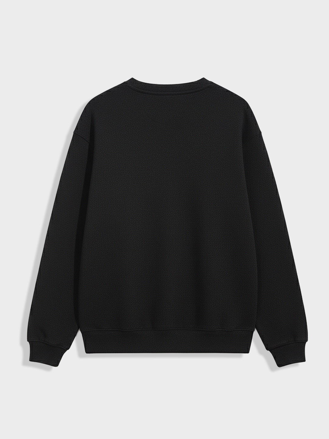 Men's Black Relaxed Fit Embroided Casual Sweatshirt
