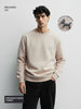 Men's Beige Relaxed Fit Embroided Casual Sweatshirt