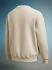 Men's Beige Relaxed Fit Embroided Casual Sweatshirt