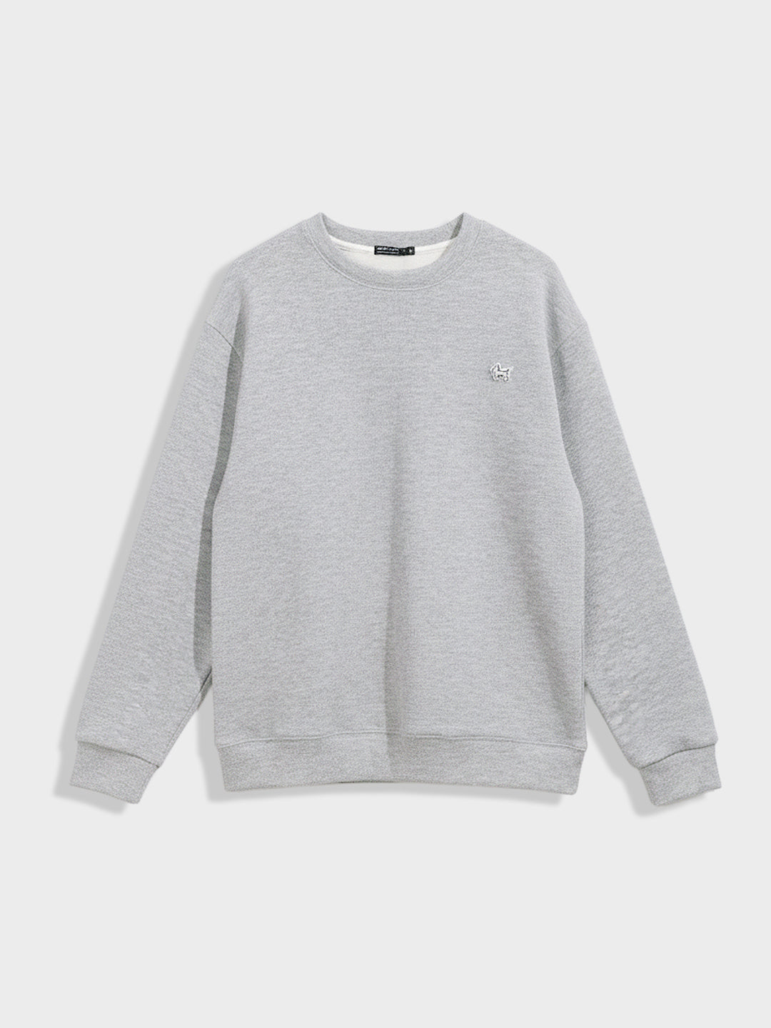 Men's Grey Relaxed Fit Embroided Casual Sweatshirt