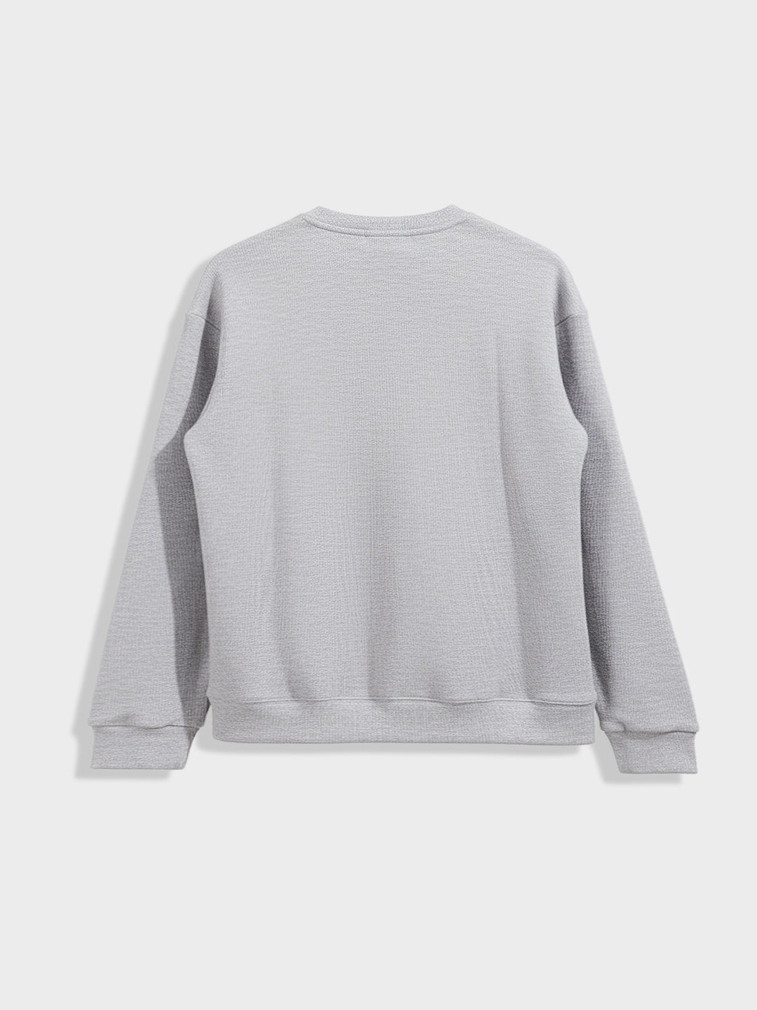 Men's Grey Relaxed Fit Embroided Casual Sweatshirt