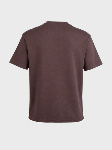 Men's Brown Relaxed Fit Printed Casual T-Shirt