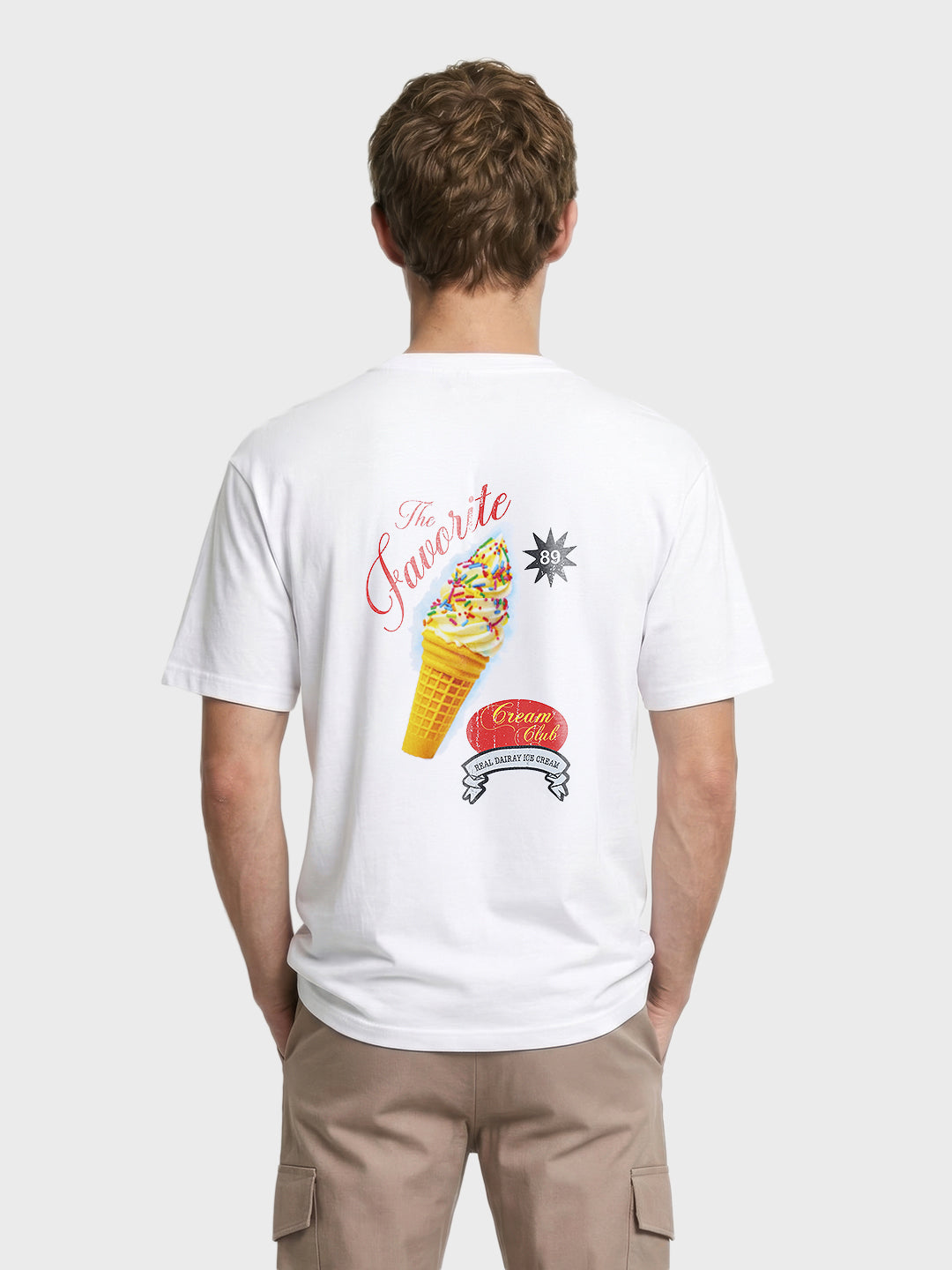 Men's White Relaxed Fit Printed Casual T-Shirt