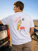 Men's White Relaxed Fit Printed Casual T-Shirt