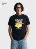 Men's Black Relaxed Fit Embroidered Casual T-Shirt