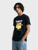 Men's Black Relaxed Fit Embroidered Casual T-Shirt