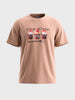Men's Cream Relaxed Fit Solid Casual T-Shirt
