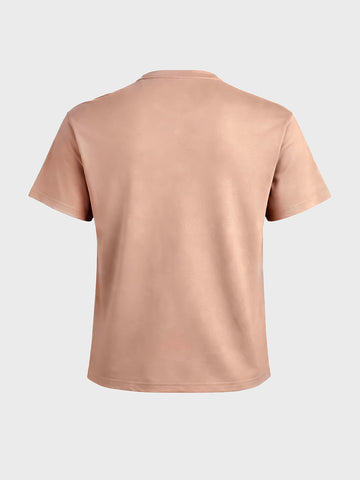 Men's Cream Relaxed Fit Solid Casual T-Shirt