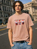 Men's Cream Relaxed Fit Solid Casual T-Shirt