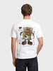 Men's White Relaxed Fit Graphic Printed Casual T-Shirts