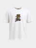 Men's White Relaxed Fit Graphic Printed Casual T-Shirts