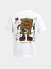 Men's White Relaxed Fit Graphic Printed Casual T-Shirts