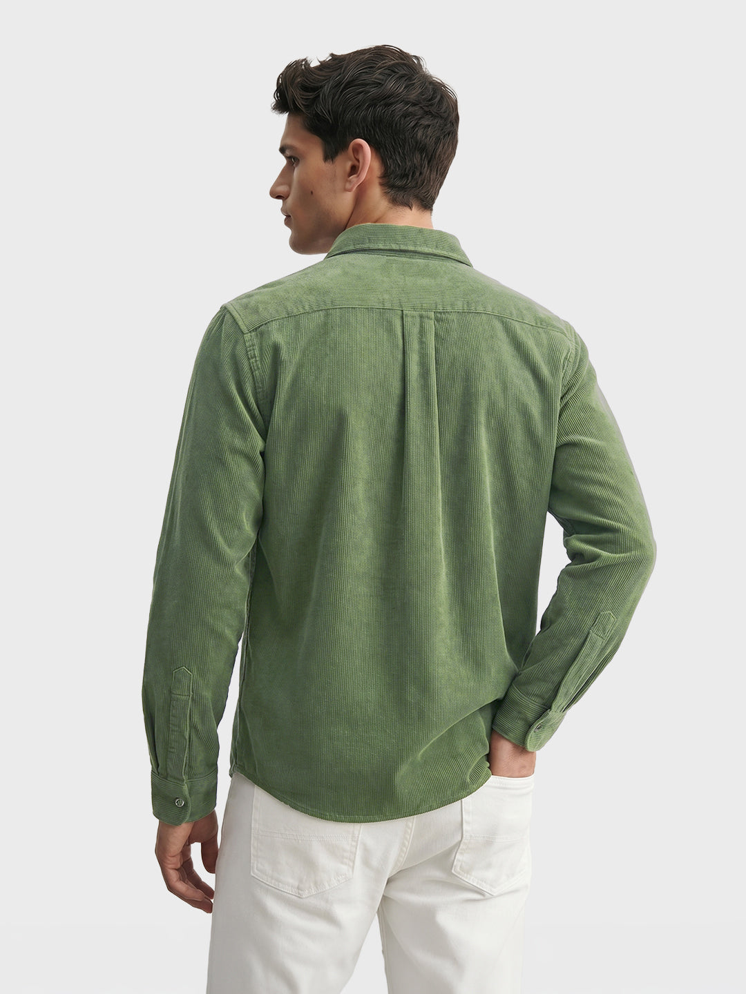 Men's Green Regular Fit Solid Casual Shirt