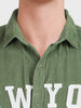 Men's Green Regular Fit Solid Casual Shirt