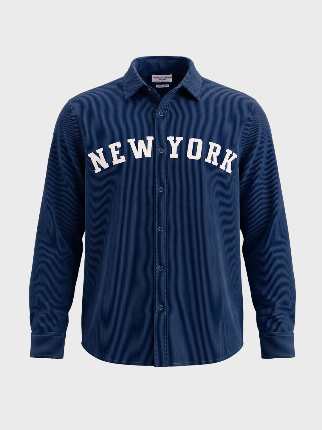 Men's Navy Blue Regular Fit Solid Casual Shirt