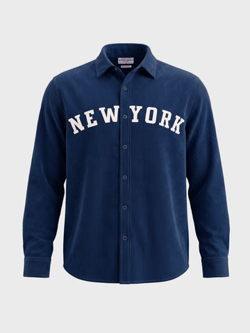 Men's Navy Blue Regular Fit Solid Casual Shirt