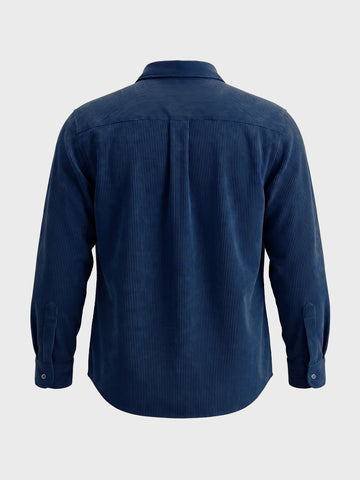Men's Navy Blue Regular Fit Solid Casual Shirt