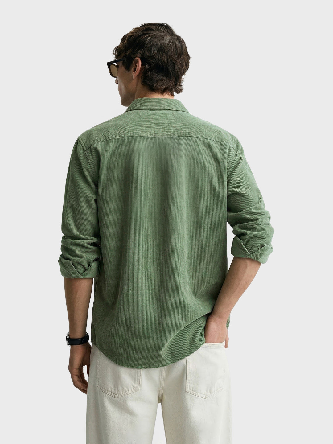 Men's Green Regular Fit Solid Casual Shirt