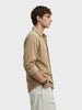 Men's Khaki Regular Fit Solid Casual Shirt