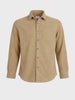 Men's Khaki Regular Fit Solid Casual Shirt